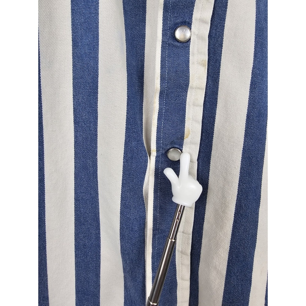 Vtg H Bar C Ranch Wear Western Pearl Snap Striped Shirt XXL Sz Tag Missing USA - Picture 4 of 13
